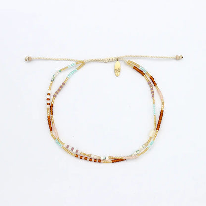 Goldene Stunde Bunte Perlenfußkette