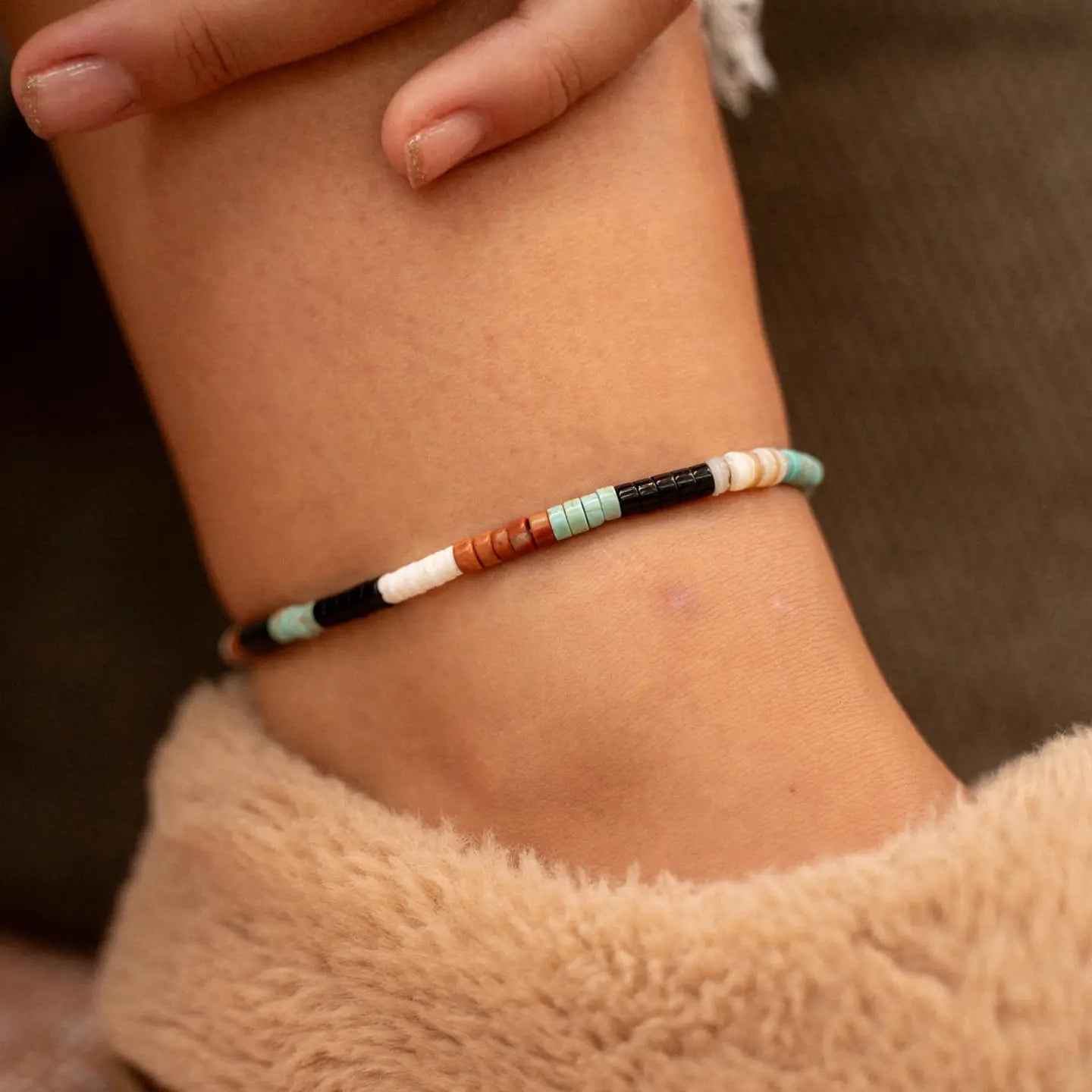 Hamoa Beach Perlenfußkettchen