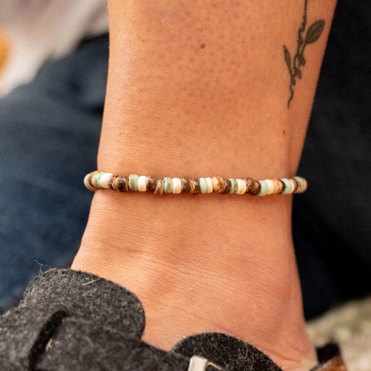 Laut Kokosholz-Perlenfußkettchen