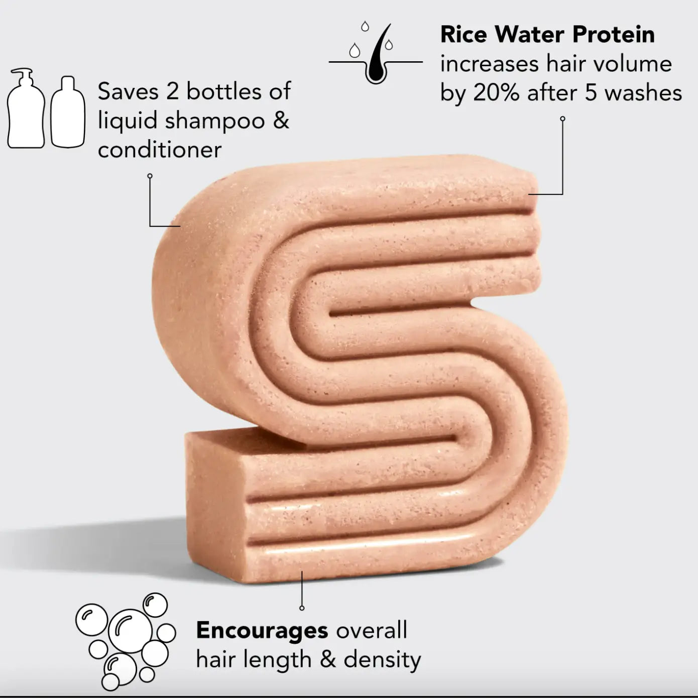 Reis Wasser Protein Shampoo-Riegel für das Haarwachstum