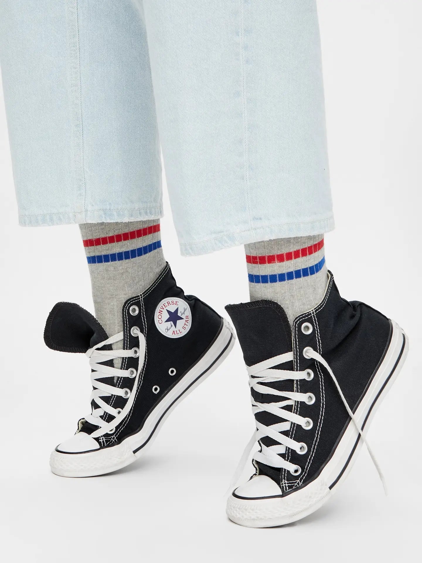 Retro Bio Socken Grau - Gerippte Tennissocken, Original