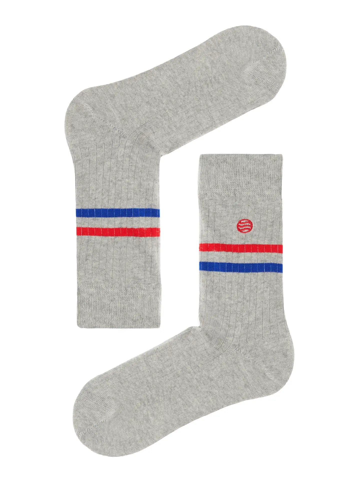Retro Bio Socken Grau - Gerippte Tennissocken, Original