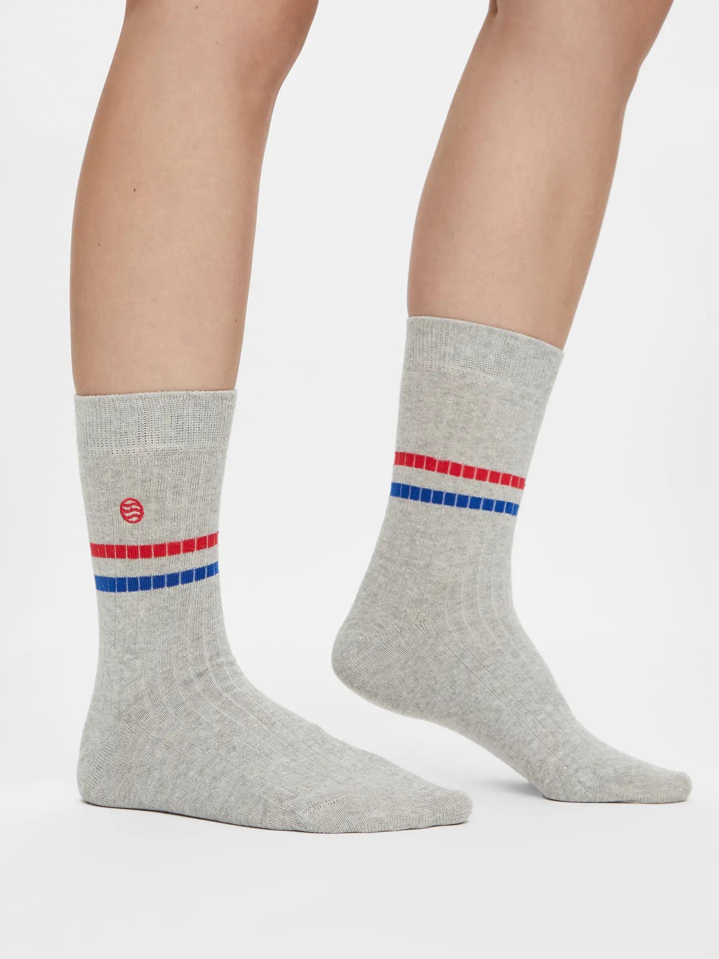 Retro Bio Socken Grau - Gerippte Tennissocken, Original
